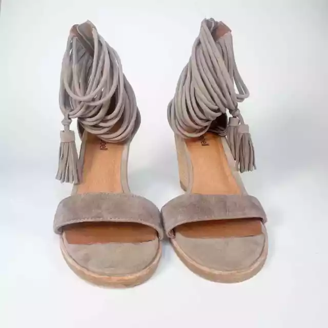 Jeffrey Campbell Formosa Suede Wedge Sandals Heels in Taupe 6 3