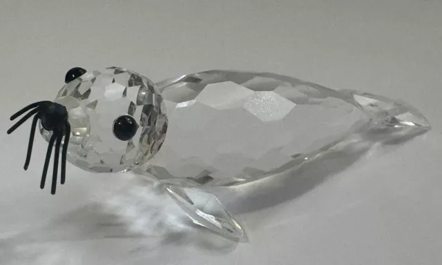 Swarovski Crystal "Kingdom of Ice & Snow" Large Seal Figurine, Black Whiskers