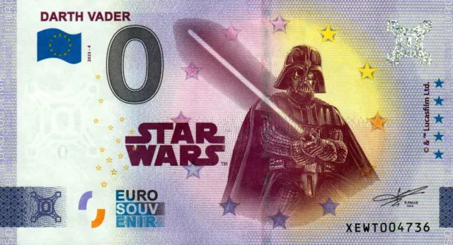 Null Euro Schein - 0 Euro Schein - Star Wars - Darth Vader 2023-4