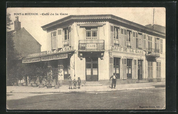 CPA Pont-à-Mousson, Café de la Gare