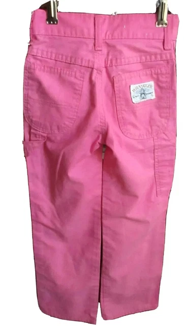 6 SLIM 20x20 GIRLS TRUE Vtg 70s WRANGLER HOT PINK HIPPY CARPENTER PANTS JEANS