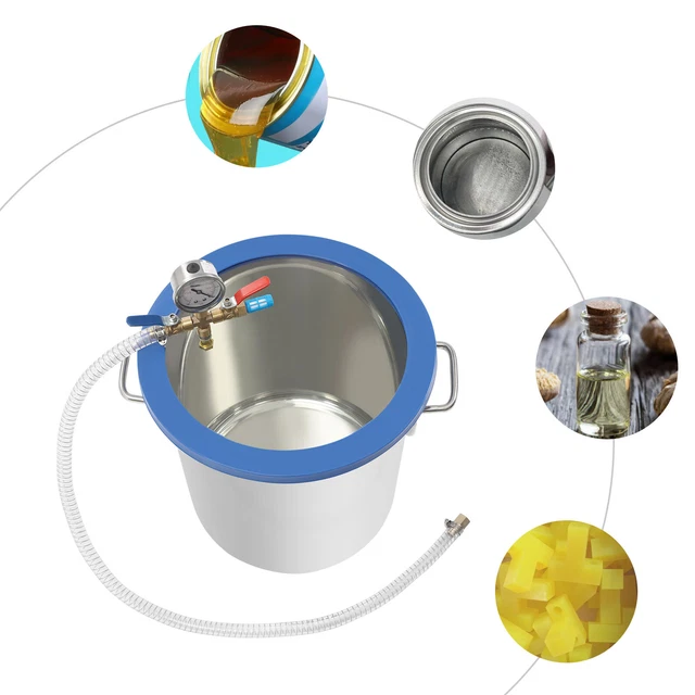 5 GALLON VACUUM Chamber Kit+Vacuum Gauge & Lid Degassing Chamber