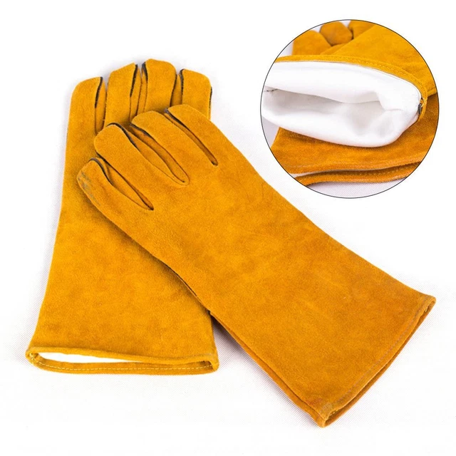 Fireplace Welding Gauntlets Welding Glove Works Gloves Soldering Accessory