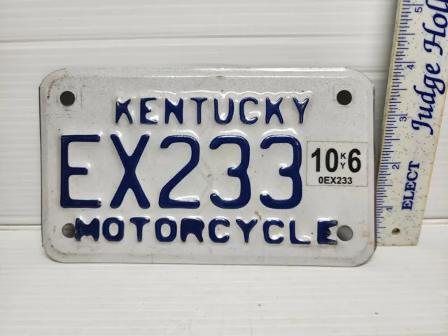 Vintage Kentucky Motorcycle License Plate EX233