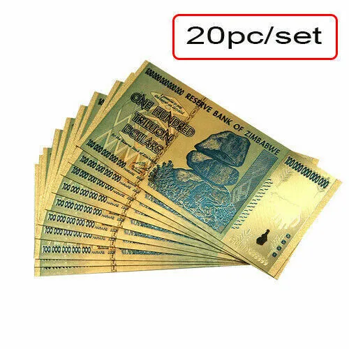 20 Pack 100 TRILLION DOLLAR BILL Zimbabwe Gem Uncirculated Currency Note Collect