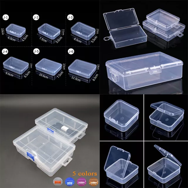 Klare kleine Kunststoff-Aufbewahrungsbox Schmuck Perlen Organizer Case Container