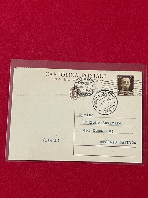 Cartolina Postale Del Regno Spedita Da Milano Per Rieti Poggio Nativo 1933