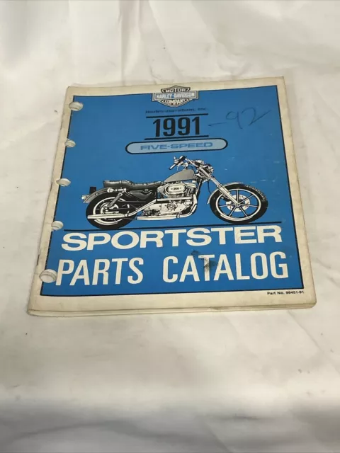 Harley Davidson Official 1991-1992 Sportster Five Speed Parts Catalog 99451-91