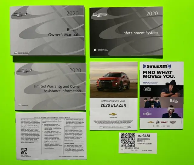 2020 Chevrolet BLAZER Factory Owners Manual Set w/ NAV *OEM*