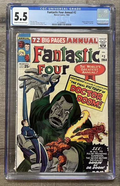 Fantastic Four Annual #2 CGC 5.5, Doctor Doom Origin, Marvel, 1964