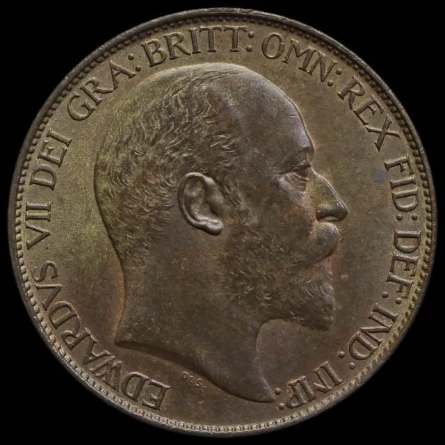 1902 Edward VII High Tide Halfpenny, A/UNC