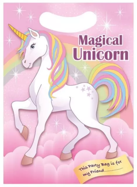 Unicorn Plastic Birthday Party Children's Loot Bags Goodie Bag Children Cake Kid