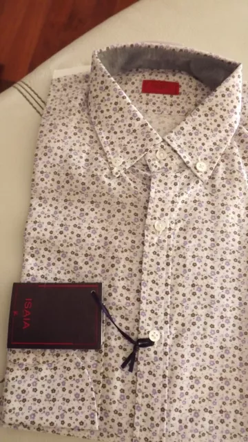 ISAIA NAPOLI SARTORIA CAMICIA   39 270,00  CARTELLINO COTONE FATTA A MANO sh1954