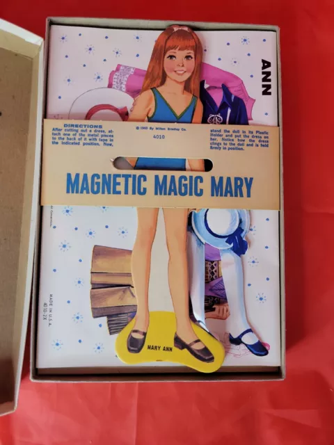 Vintage 1975 Magic Mary Ann Magnetic paper Doll Milton Bradley USA Uncut 3