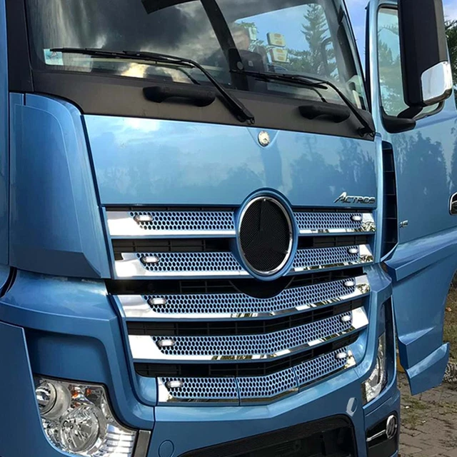 MERCEDES ACTROS MP4 Narrow Cabin Chrome Front Grill 9 Pcs Stainless