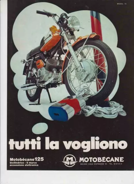 advertising Pubblicità-MOTO MOTOBECANE 125 BICILINDRICA. 1972 MOTOSPORT EPOCA