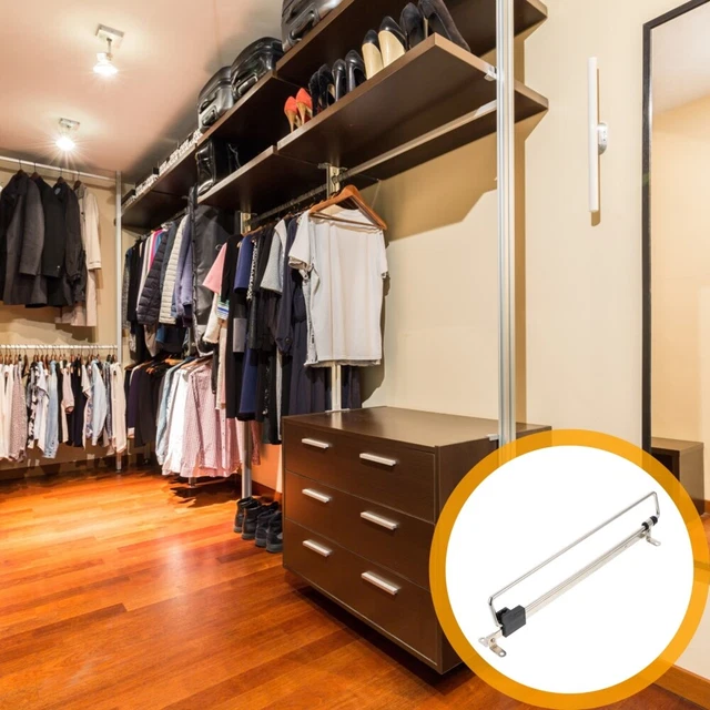 Telescopic Clothes Rail Pull Out Wardrobe Jean Hangers Closet Rack Hook