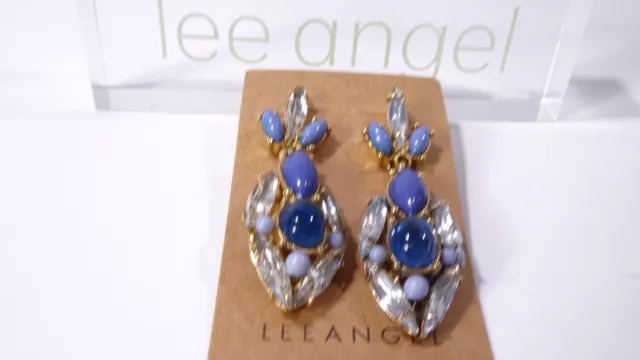 Lee Angel Women's Lapis Cabochon Marquis Drop Earrings NWT 110 3