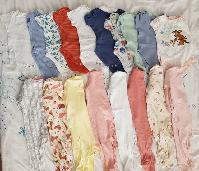 Baby Girls Clothes Bundle Age 6-9 Months Bodysuit Vests Babygrow  x18