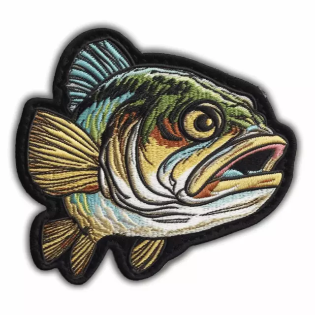 LARGE MOUTH BASS PATCH embroidered iron-on FISHING FISH largemouth