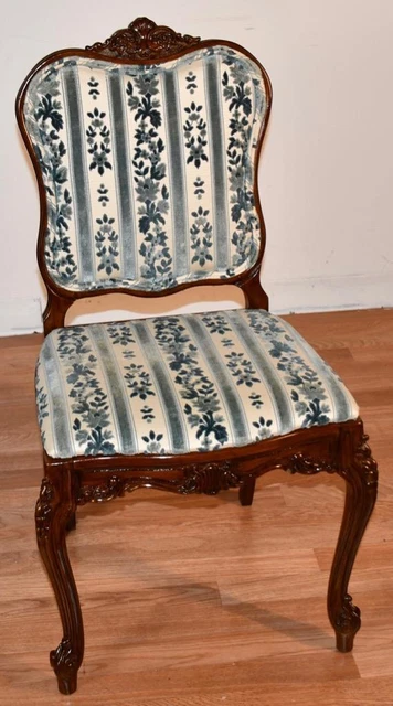 1920 Antique French Louis XV carved Walnut Vanity ladies Desk Mirror & Chair SET 11