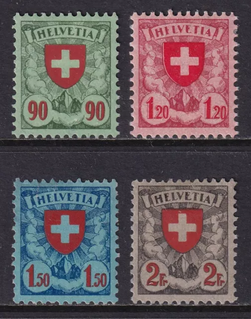 SWITZERLAND 1924-40 Shields set of 4 (Ordinary Gum) MH/* (CV £130+)