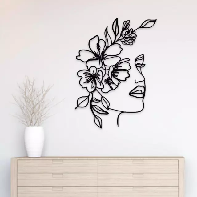 Metal Wall Art Feminine Line Art Wall Sculpture for Home Bathroom Wall Decor