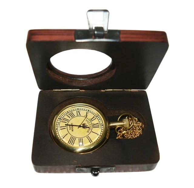 Montre de Poche Antique Vintage Maritime Brass Victoria London 1875 avec...