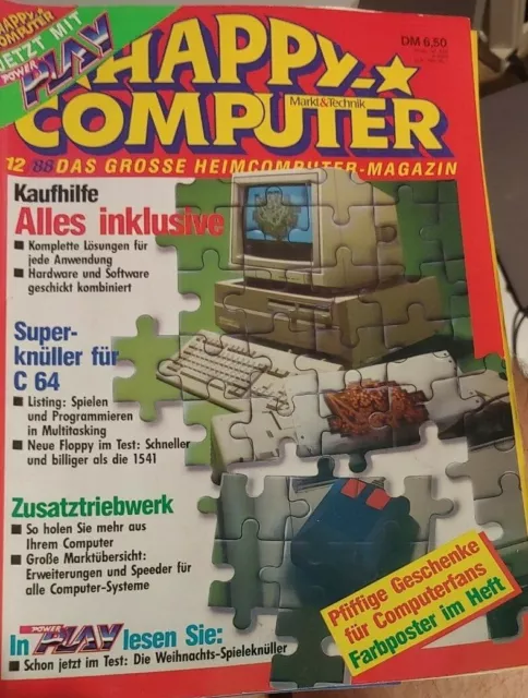 Happy Computer 12/88 Dezember 1988 Magazin for C64 Amiga  ST MS-DOS-PCs