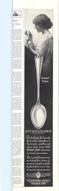 1916 Print Ad 1847 Rogers Bros Silverware Cromwell Pattern International Silver