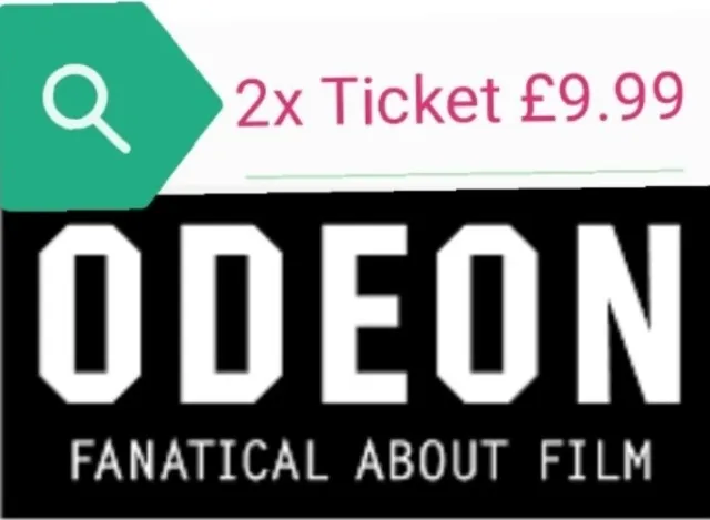 2x Odeon cinema ticket £9.99 SPECIAL OFFER LIMITED 99p No Reserve 💓😍💓💕❤️💕💓