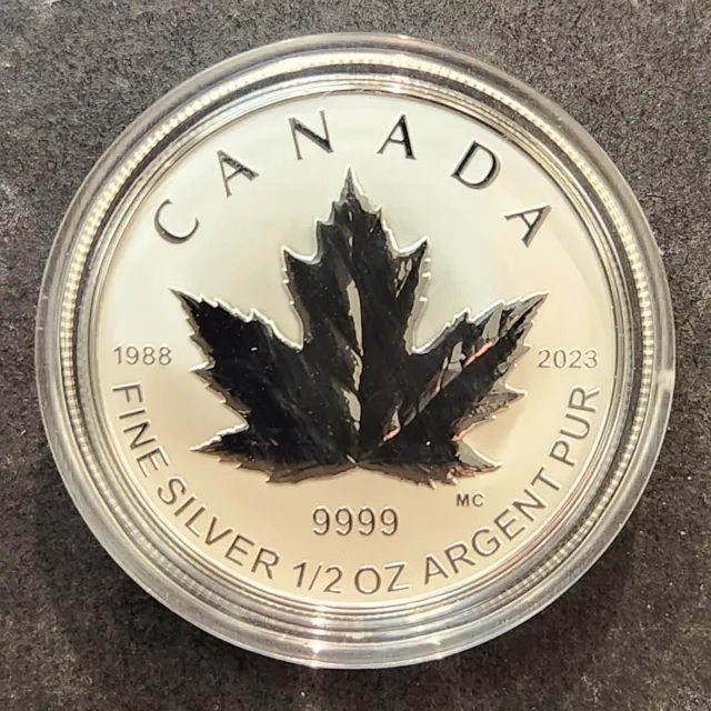 Genuine Silver 2023 Canada 1/2 oz $4 Fractional Maple in Capsule