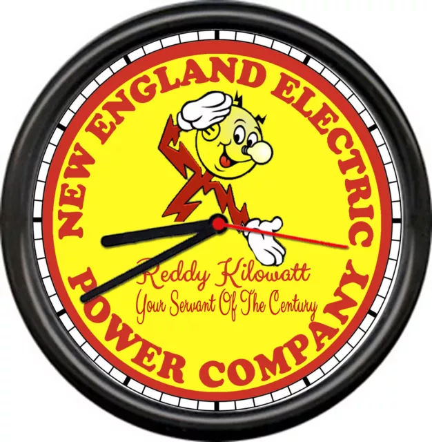Reddy Kilowatt Electrician Utility Lineman New England Power Co. Sign Wall Clock