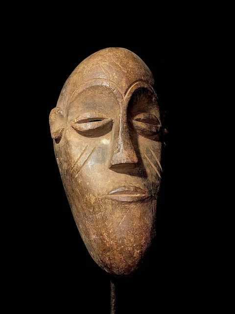 African Tribal Face Mask ceremony-Carved Festival Mask, Dan Passport Mask-3612