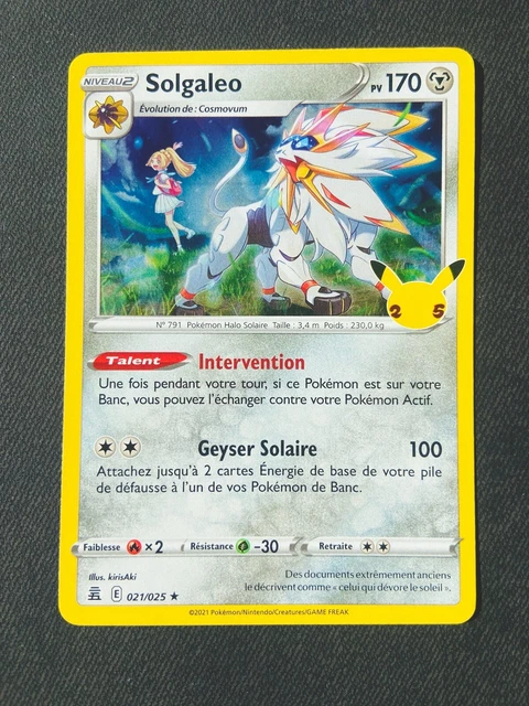 CARTE POKEMON SOLGALEO 021/025 Holo Célébrations 25ans FR EUR 2,00 - FR