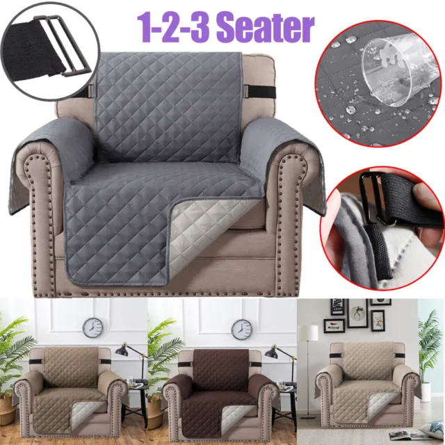Reversible Quilted Sofa Covers Furniture Protect Non-slip Slipcovers Waterproof