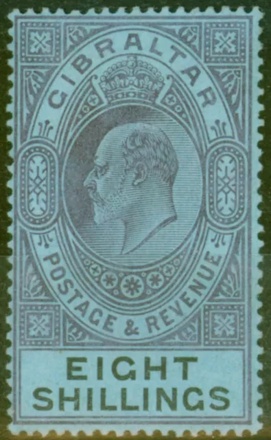 Gibraltar 1903 8s Dull Purple & Black-Blue SG54 Fine & Fresh Lightly Mtd Mint...