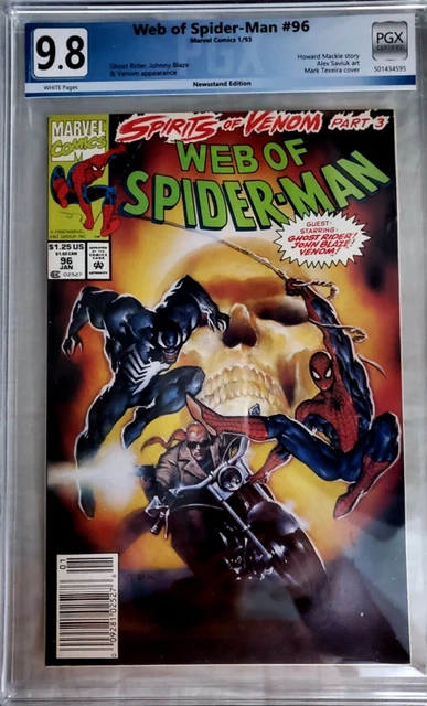 Web Of Spider-Man #96 Pgx 9.8 Key Ghost Rider Venom Rare Newsstand Edition Cgc