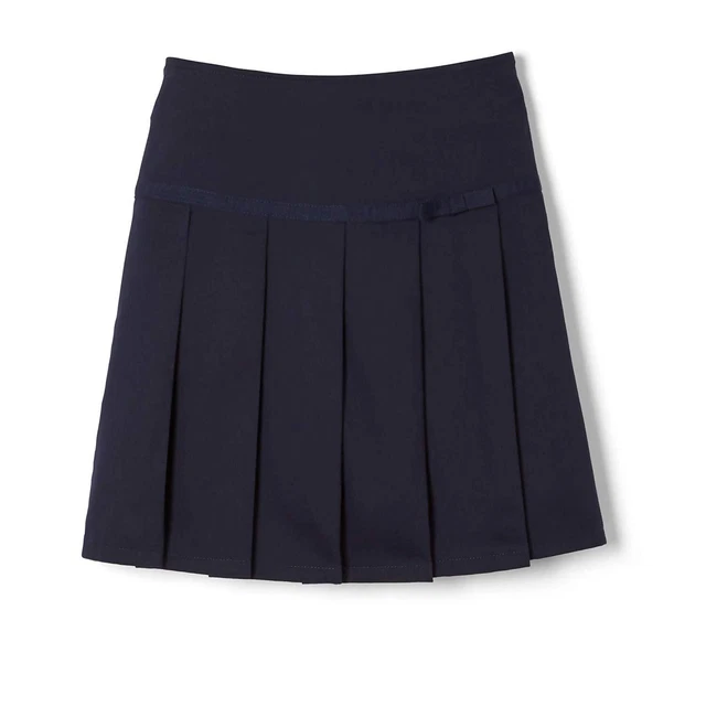 Girls' Pleated Scooter With Gross Grain Ribbon,, Navy, Size 20 Wg7G