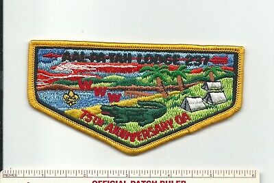Cr Scout Bsa 1990 Oa Lodge 237 Aal-Pa-Tah 75Th Green Palms 112 Mm Red Arrow Flap