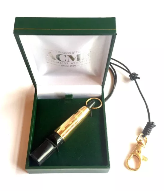 ACME 211.5 Gold Sleeve Dog Whistle & Free Luxury Leather Lanyard