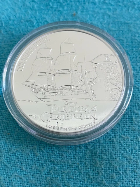 2021 1oz Silver Niue Disney Pirates Caribbean THE BLACK PEARL BU Mintage 15,000 3