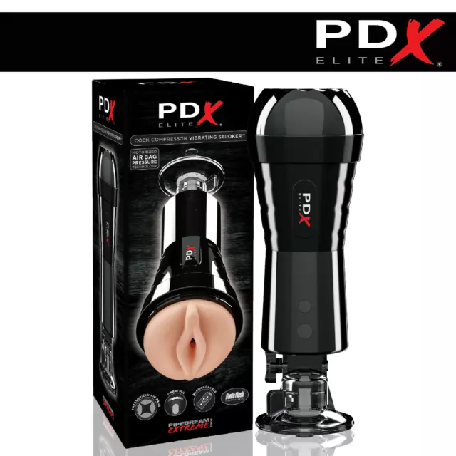 PDX Elite Masturbatore per Uomo Vagina Suck BJ Cock Compressor Vibrating Stroker