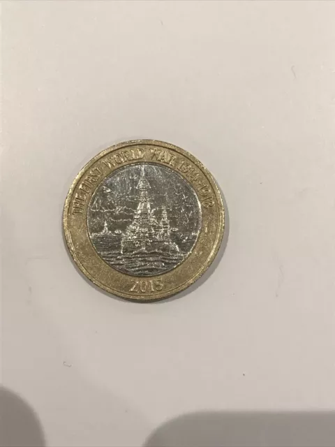 First World War £2 pound coin Royal Navy HMS Belfast Good Condition