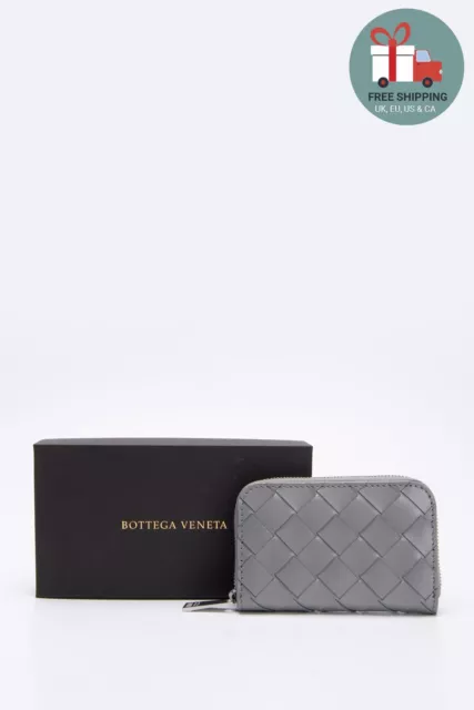 RRP €345 BOTTEGA VENETA Intrecciato Mini Portafoglio Con Cerniera Made in Italy
