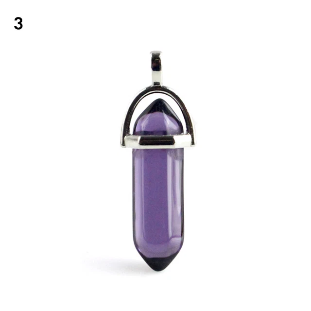 Natural Quartz Crystal Healing Point Chakra Cut Gemstone Pendant Reiki Necklace 7
