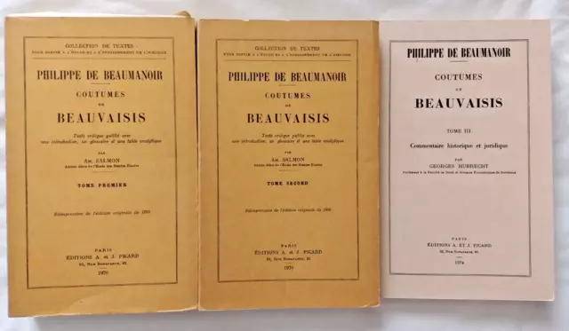 Coutumes de Beauvaisis par Philippe de Beaumanoir 3/3 Beauvais Oise Picardie