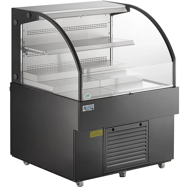 36" Black Horizontal Air Curtain Merchandiser - 115V