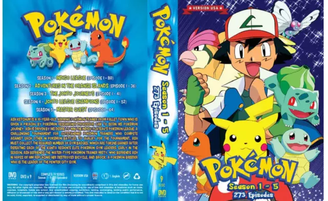 DVD Anime Pokemon Series Season 6 7 8 9 10 Epi 1-242 End English Dubbed  FedEx