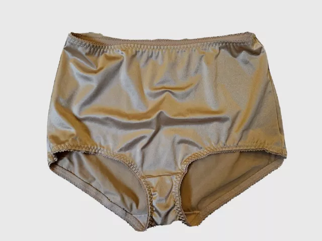 Vintage Vassarette Second Skin Satin Nude/Beige Shiny Shaper Panties  3XL/4B